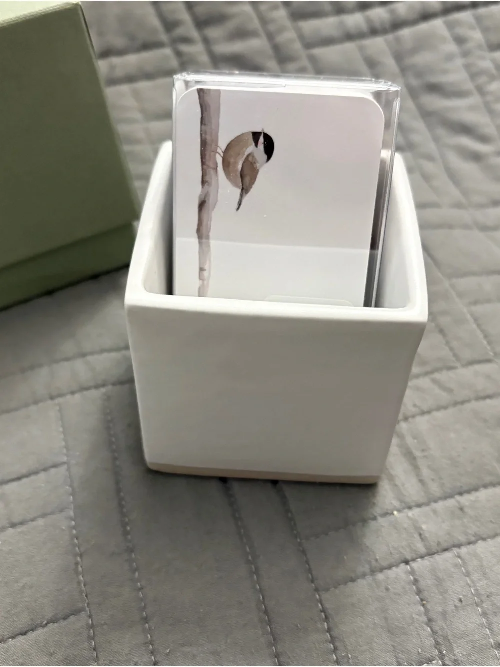 E. Frances - Chickadee Little Notes - Bird Nature & Ceramic Note Holder
